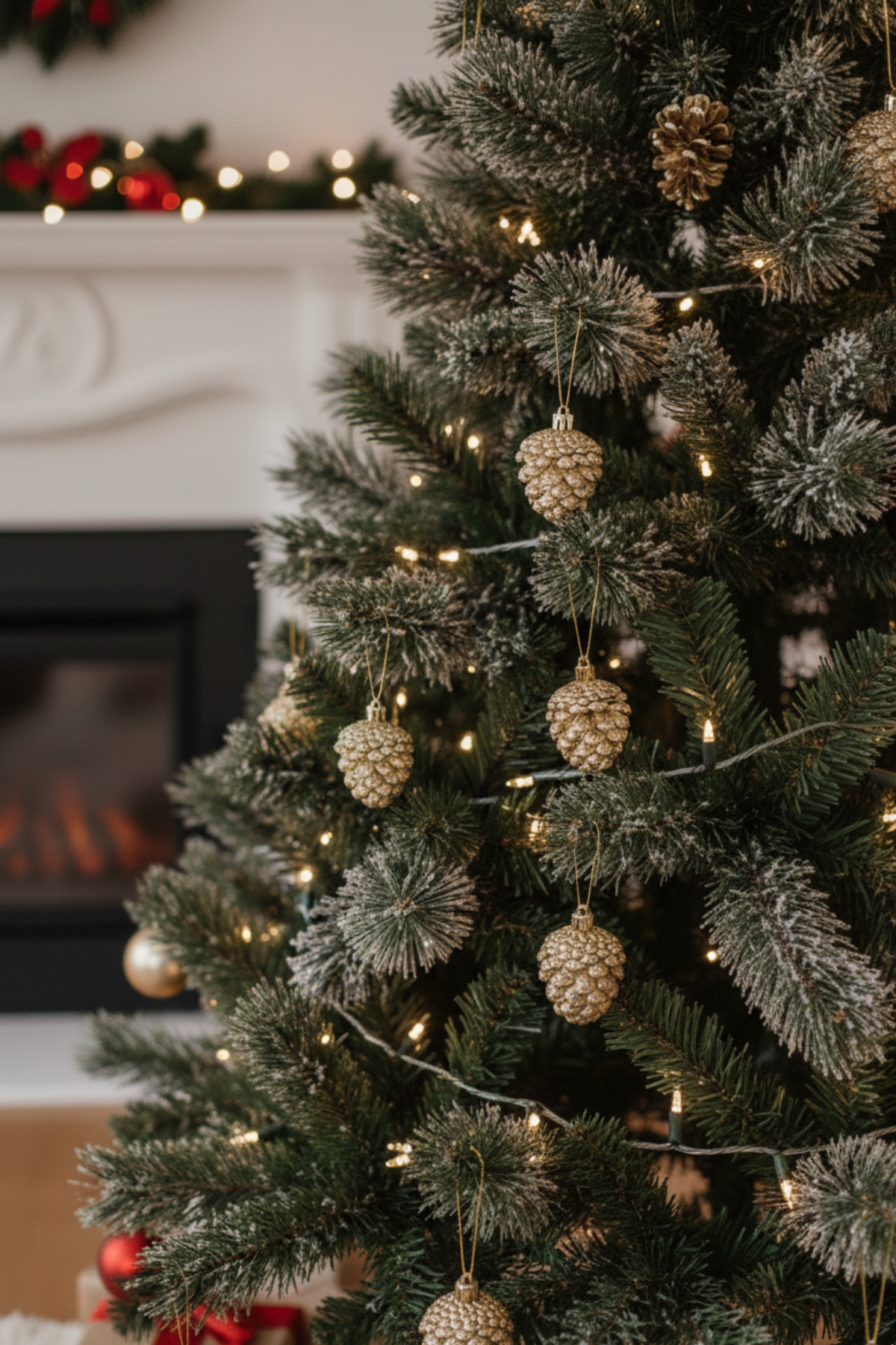 Pinecone Gold Hanging for Christmas (set of 12)