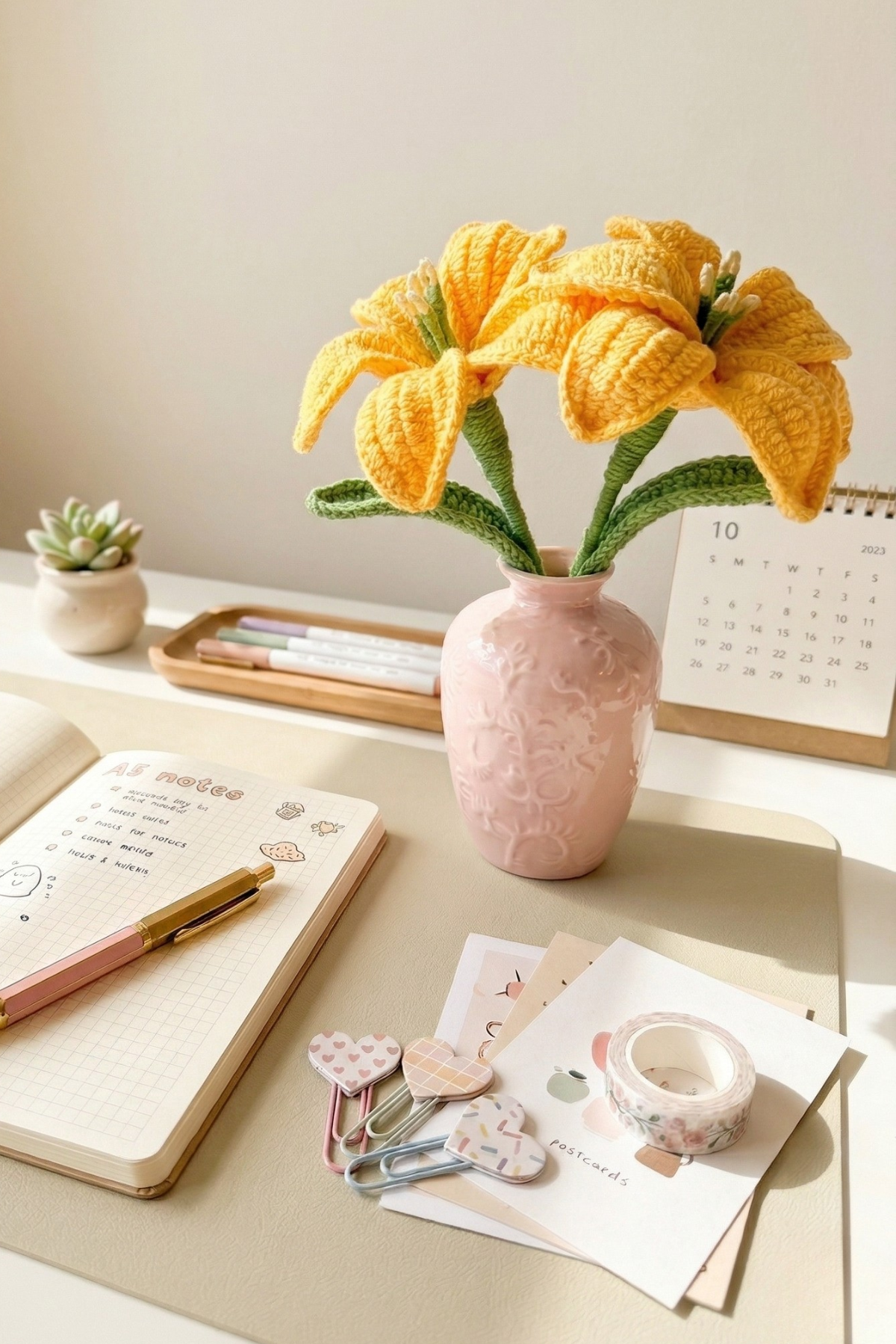 Crochet Lily and Vase Set