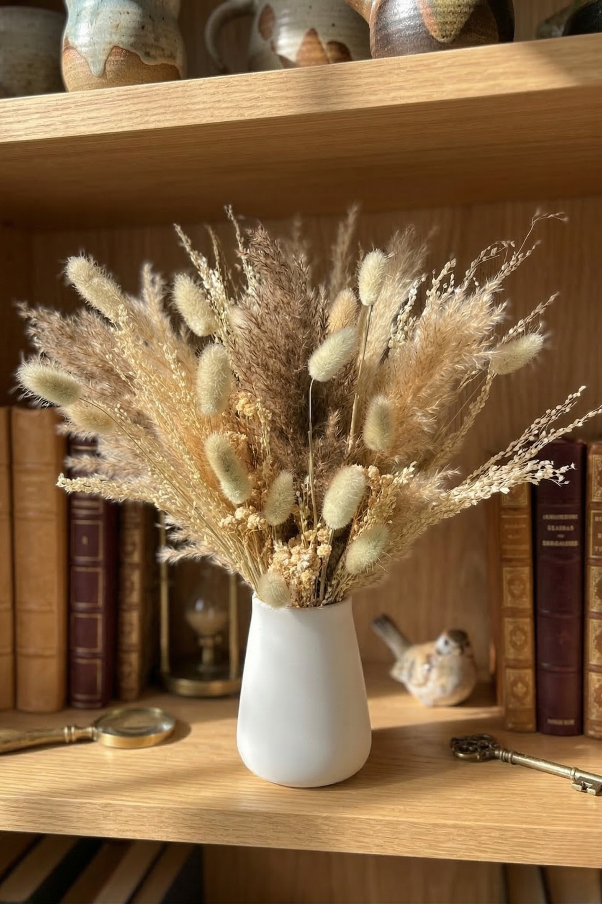 Mini Pampas Bunch and Vase Combo