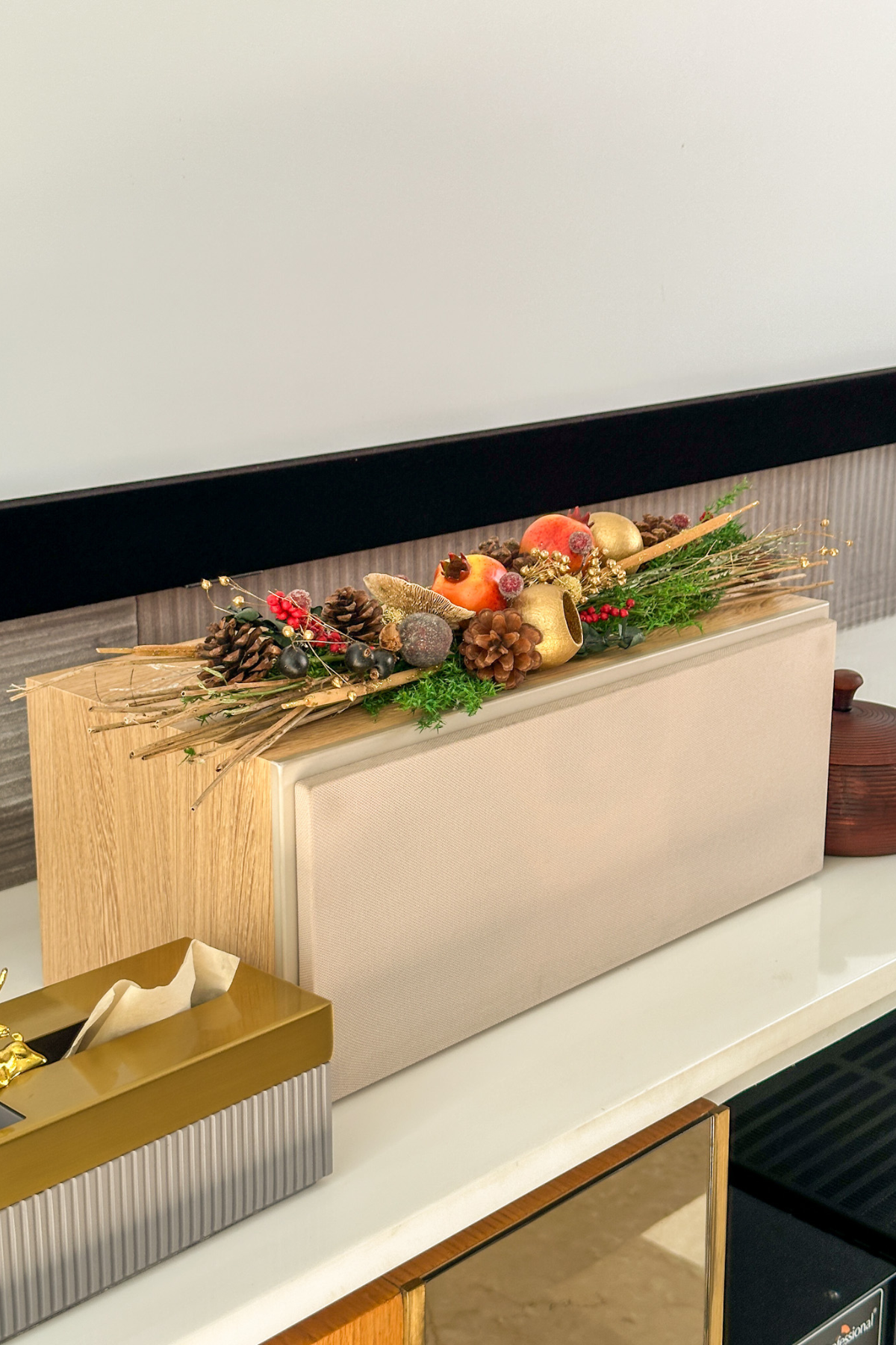 Rustic Berry and Pine Holiday Arrangement