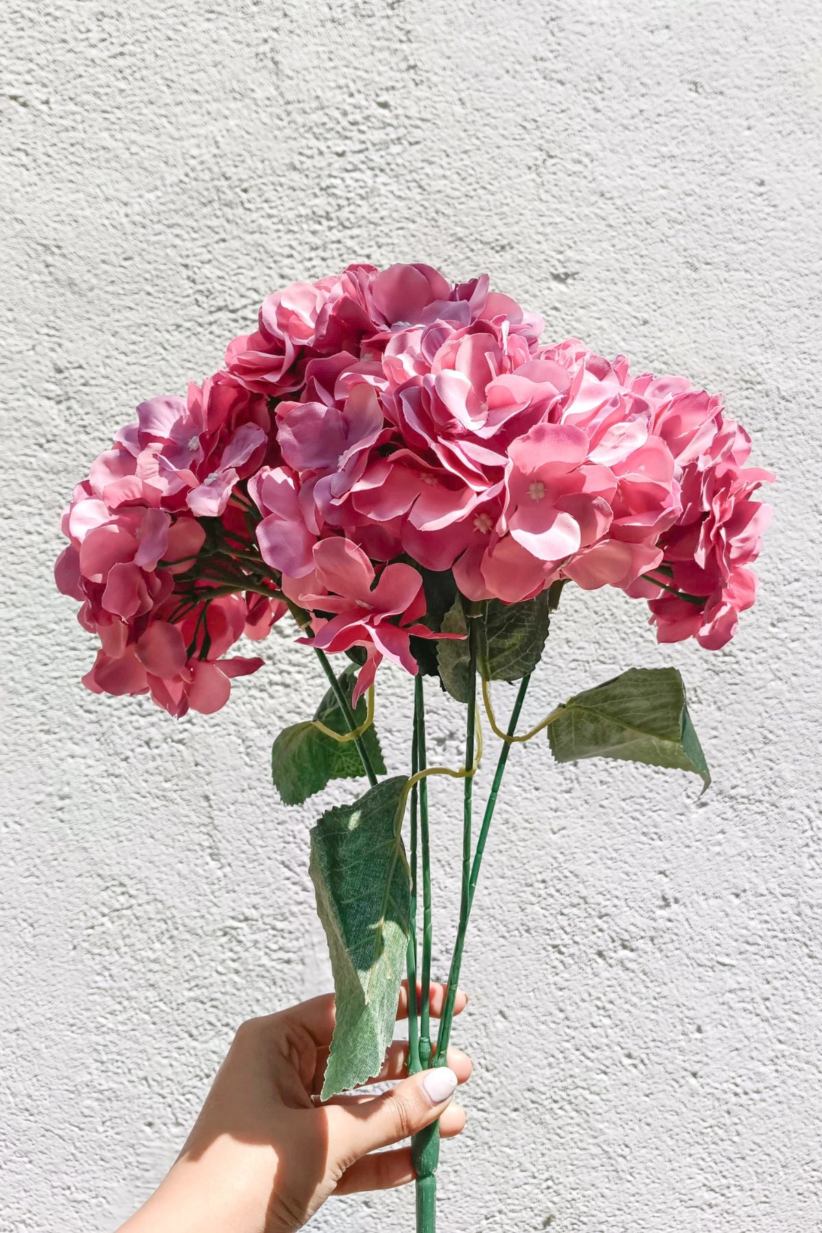 Artificial Hydrangea Pink (Set of 5)