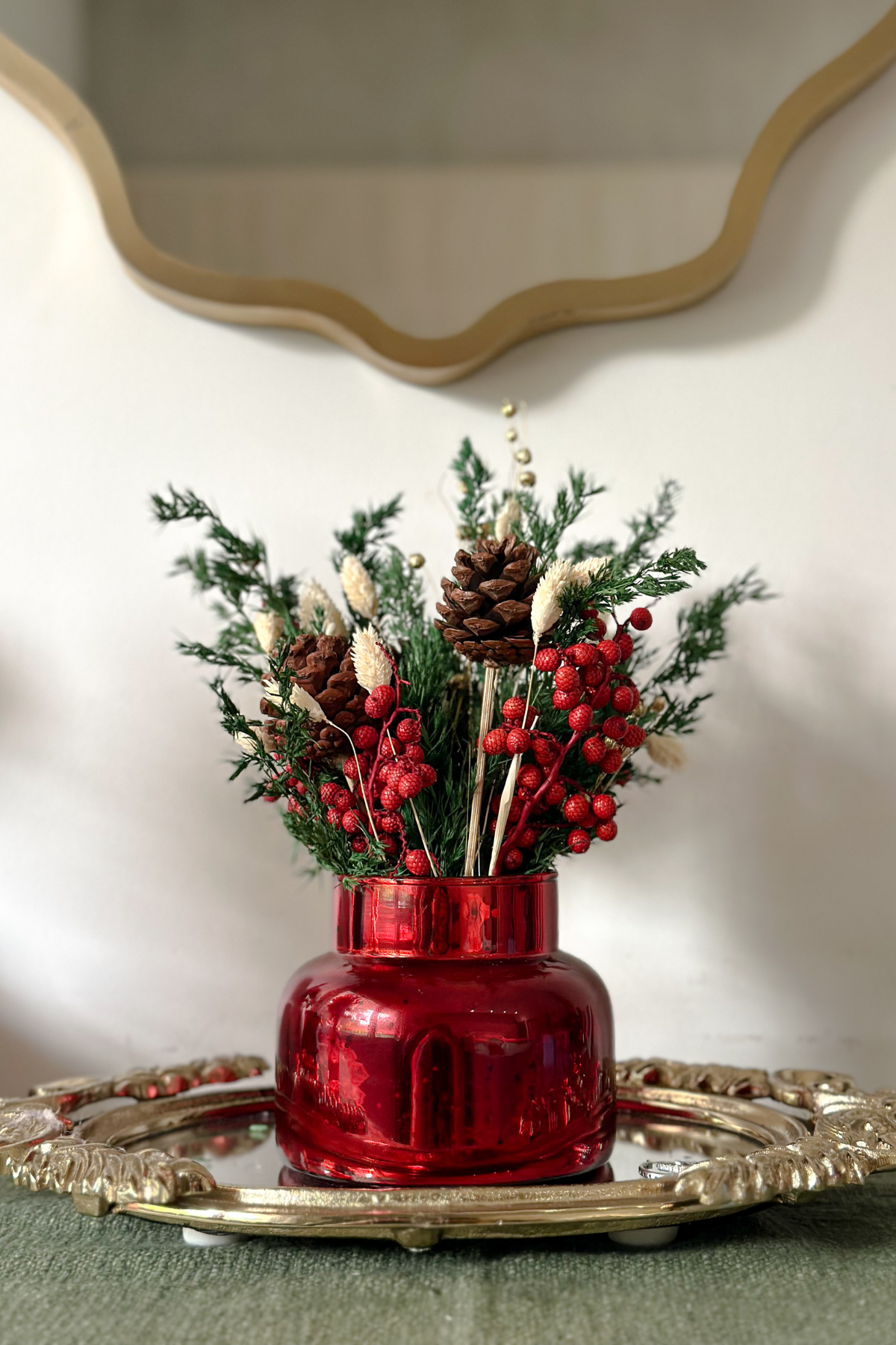 Red Berry Bunch (Vase and Flower)