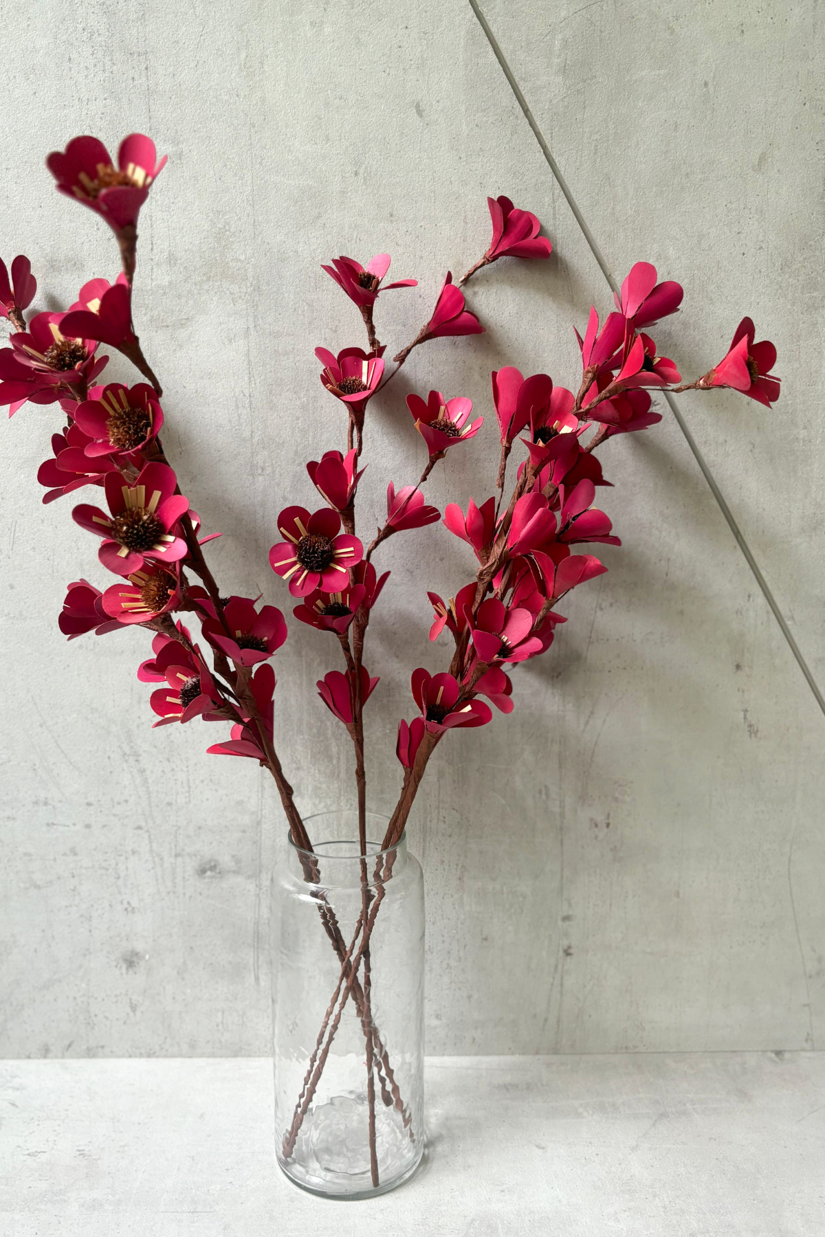 Red Handmade Flower Stems (Set of 5)