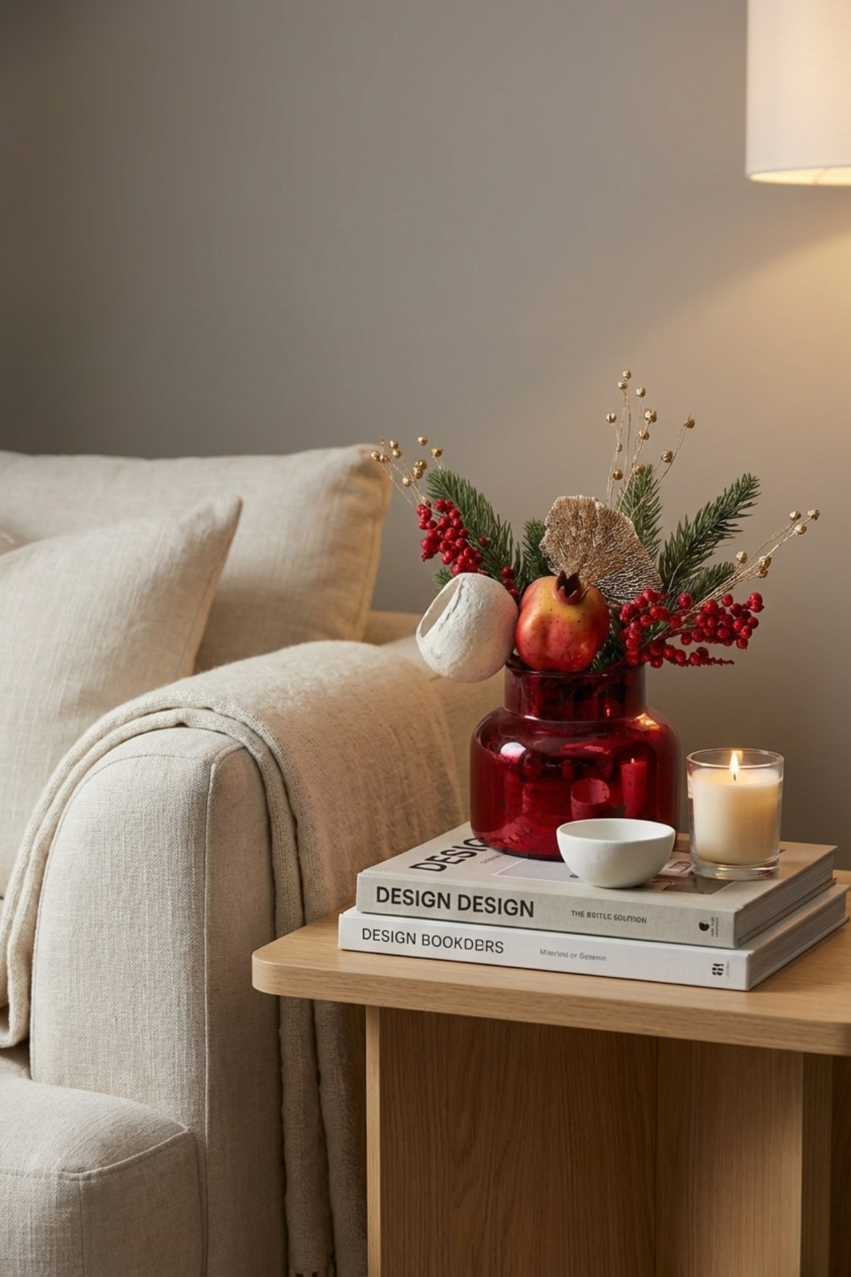 Crimson Berry Bunch and Vase Combo