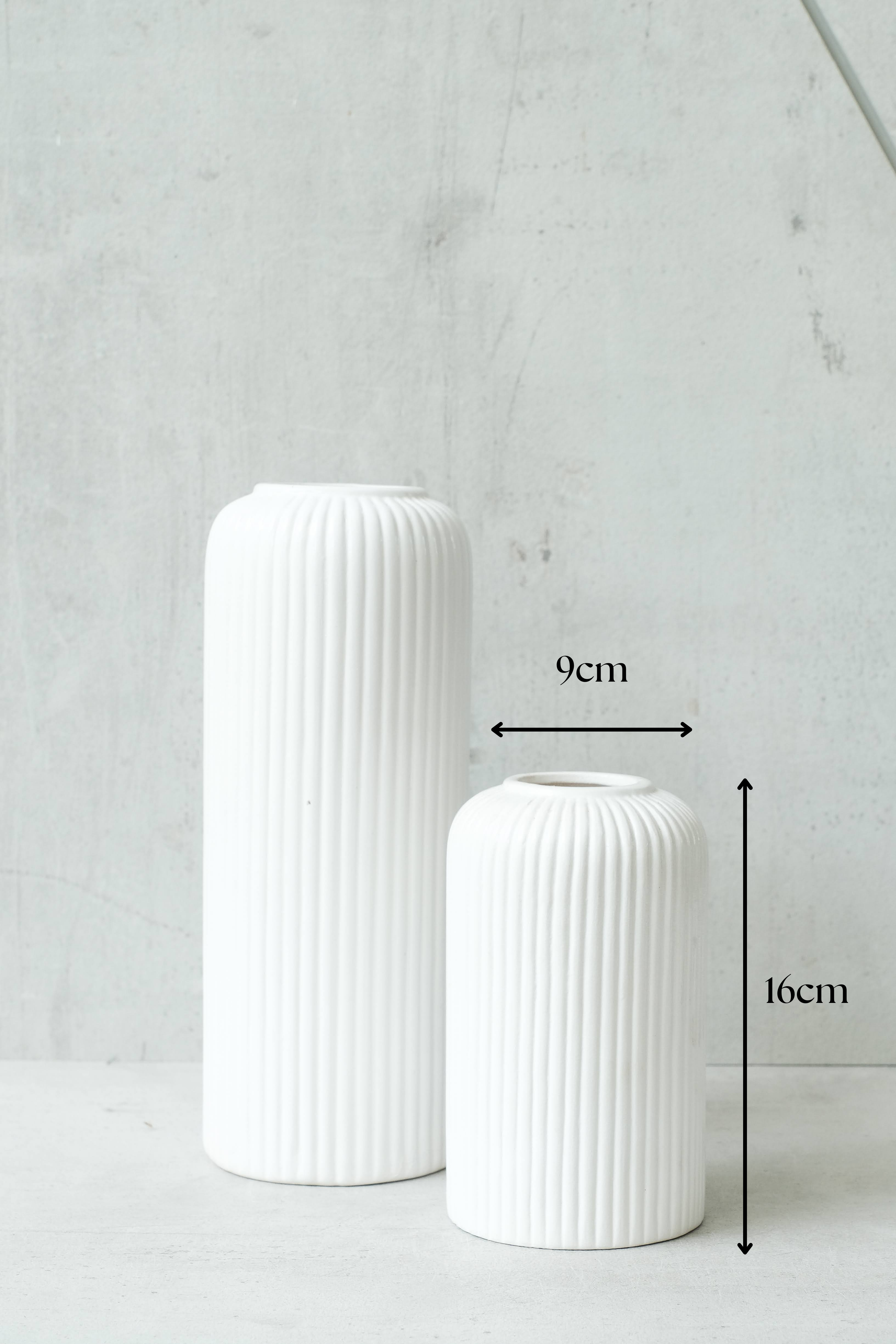 Shell Ribbed White Vase (small)