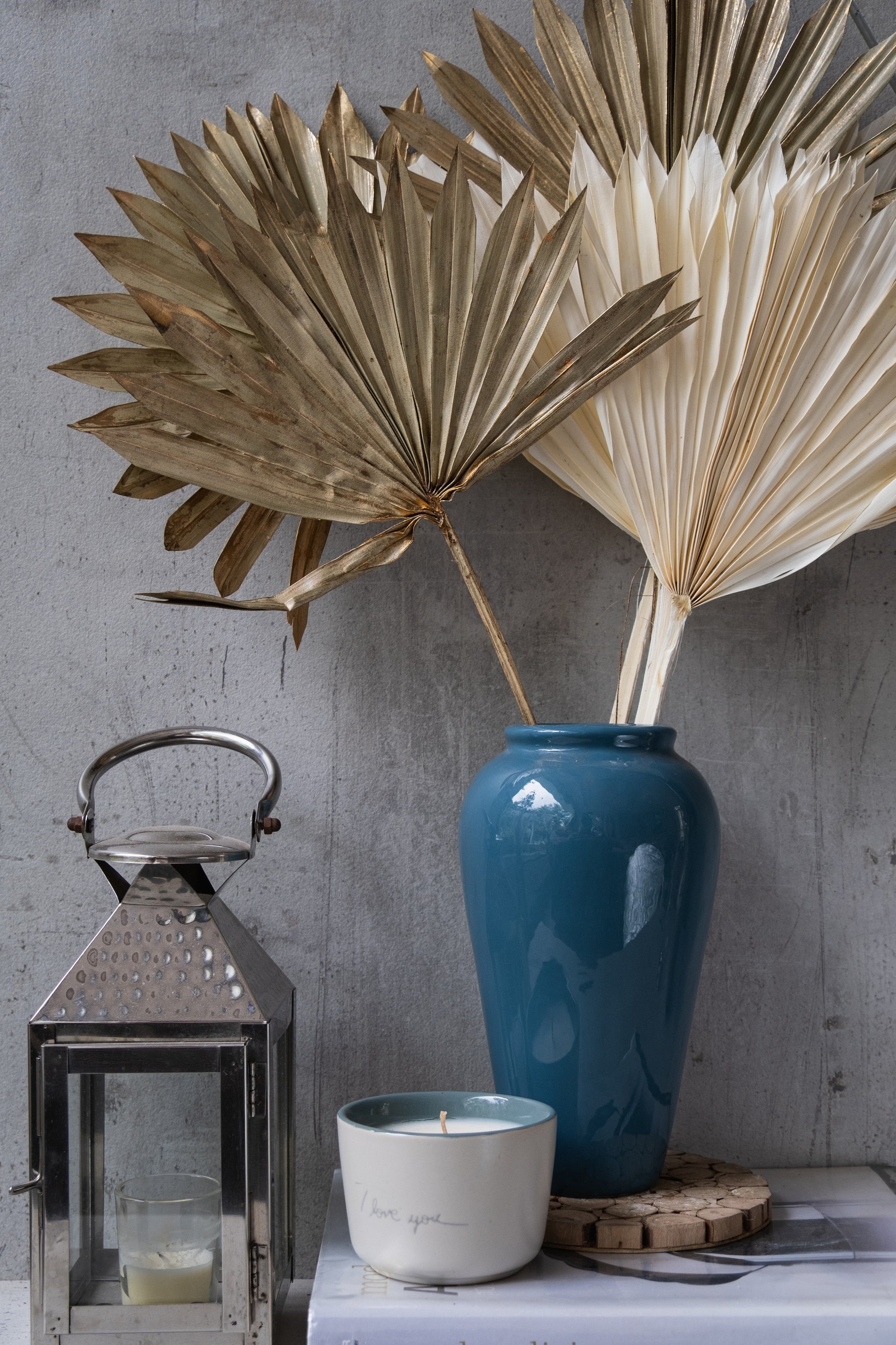 Sun Palm Leaves Gold (3 Stems)