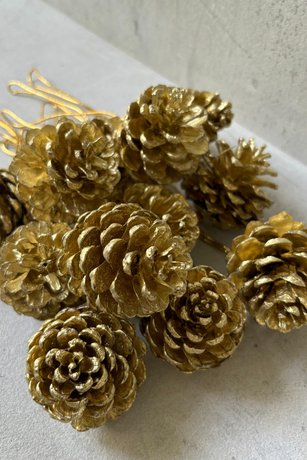 Pinecone Gold Hanging for Christmas (set of 12)