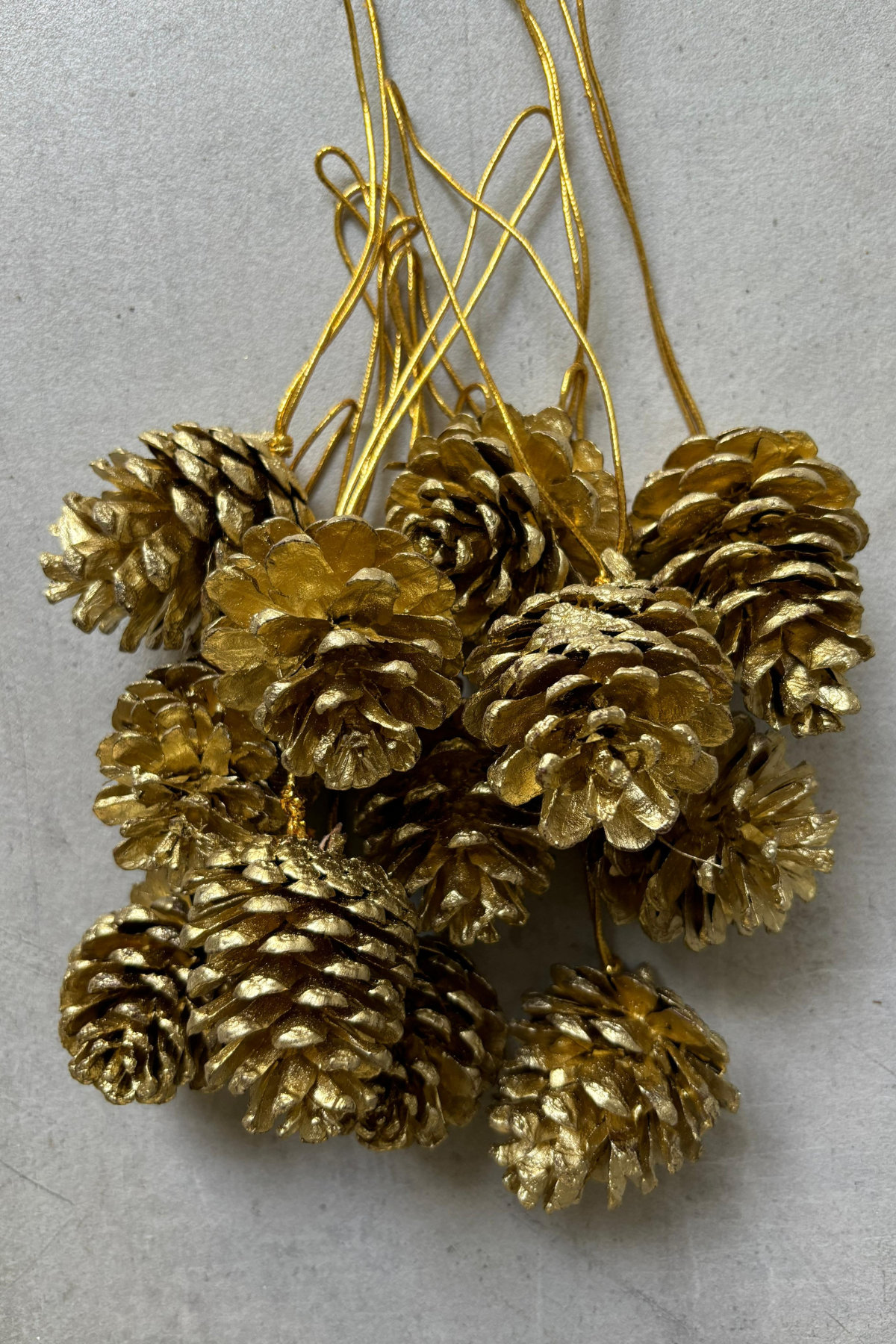 Pinecone Gold Hanging for Christmas (set of 12)