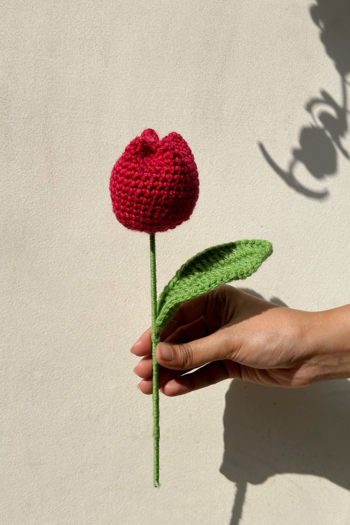 Large Crochet Tulip (Dark pink)