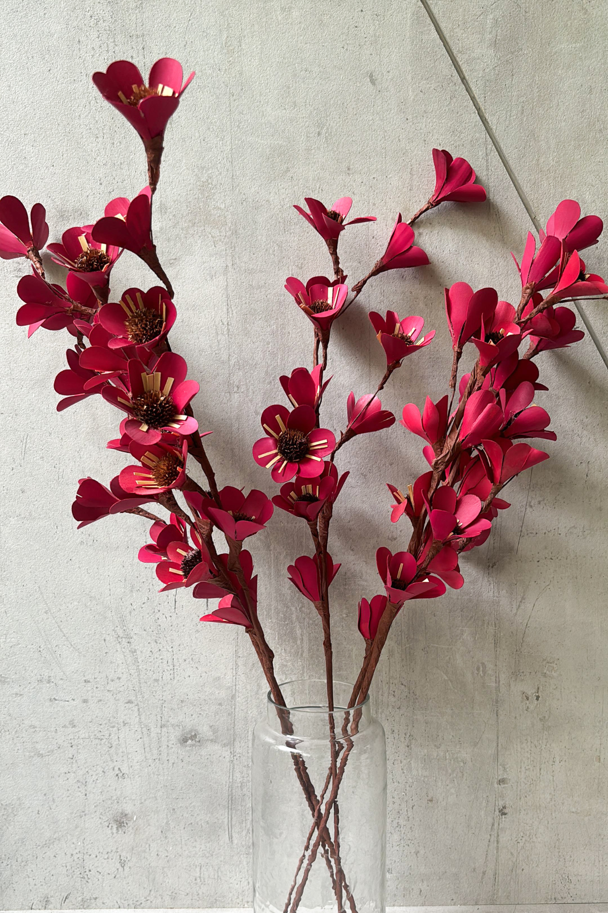 Red Handmade Flower Stems (Set of 5)