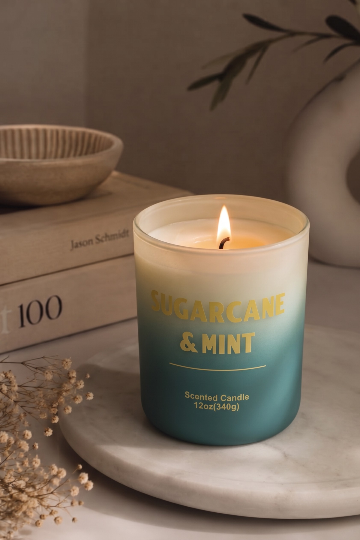 Sugarcane and Mint Scented Candle