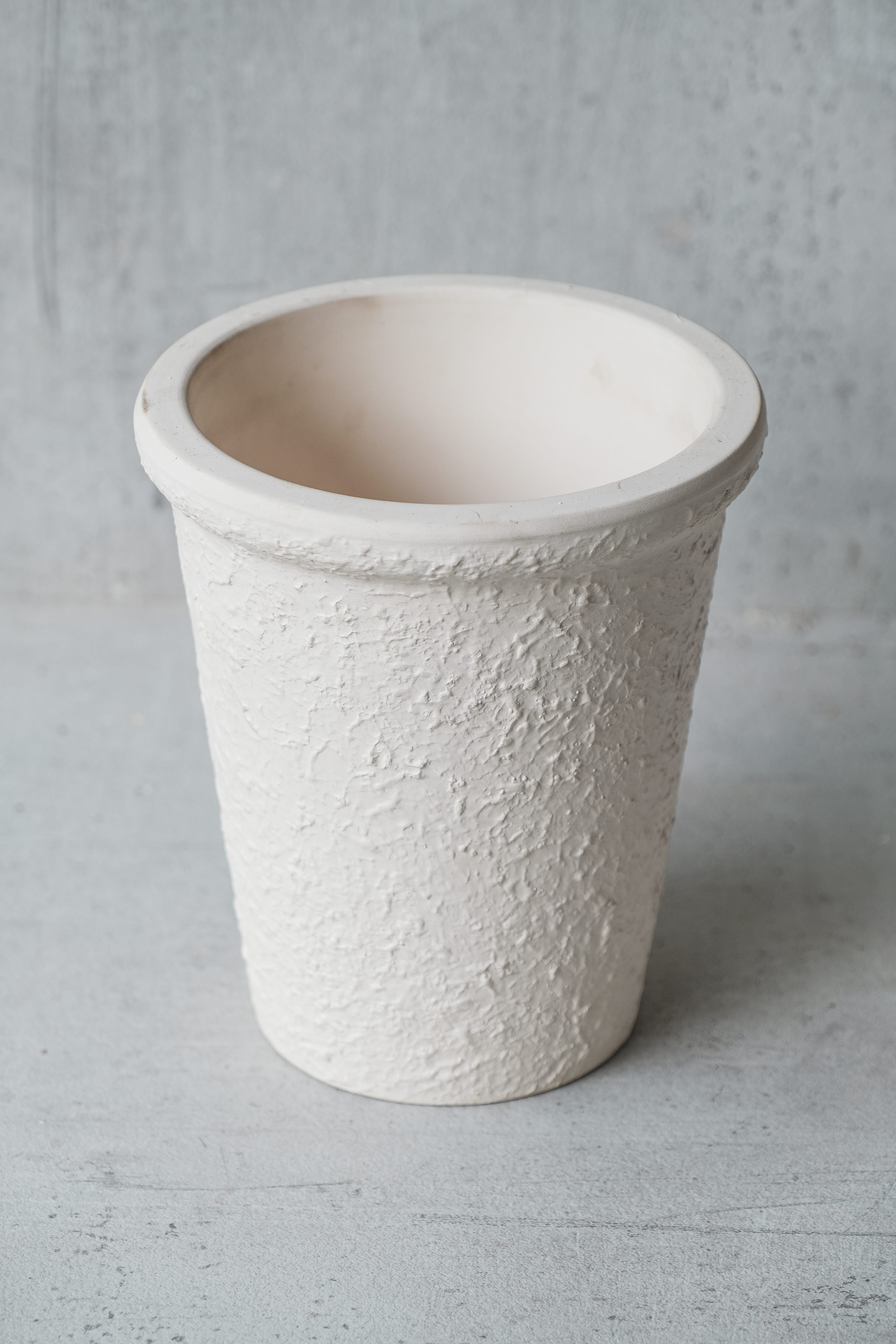 Popcorn Textured White Vase