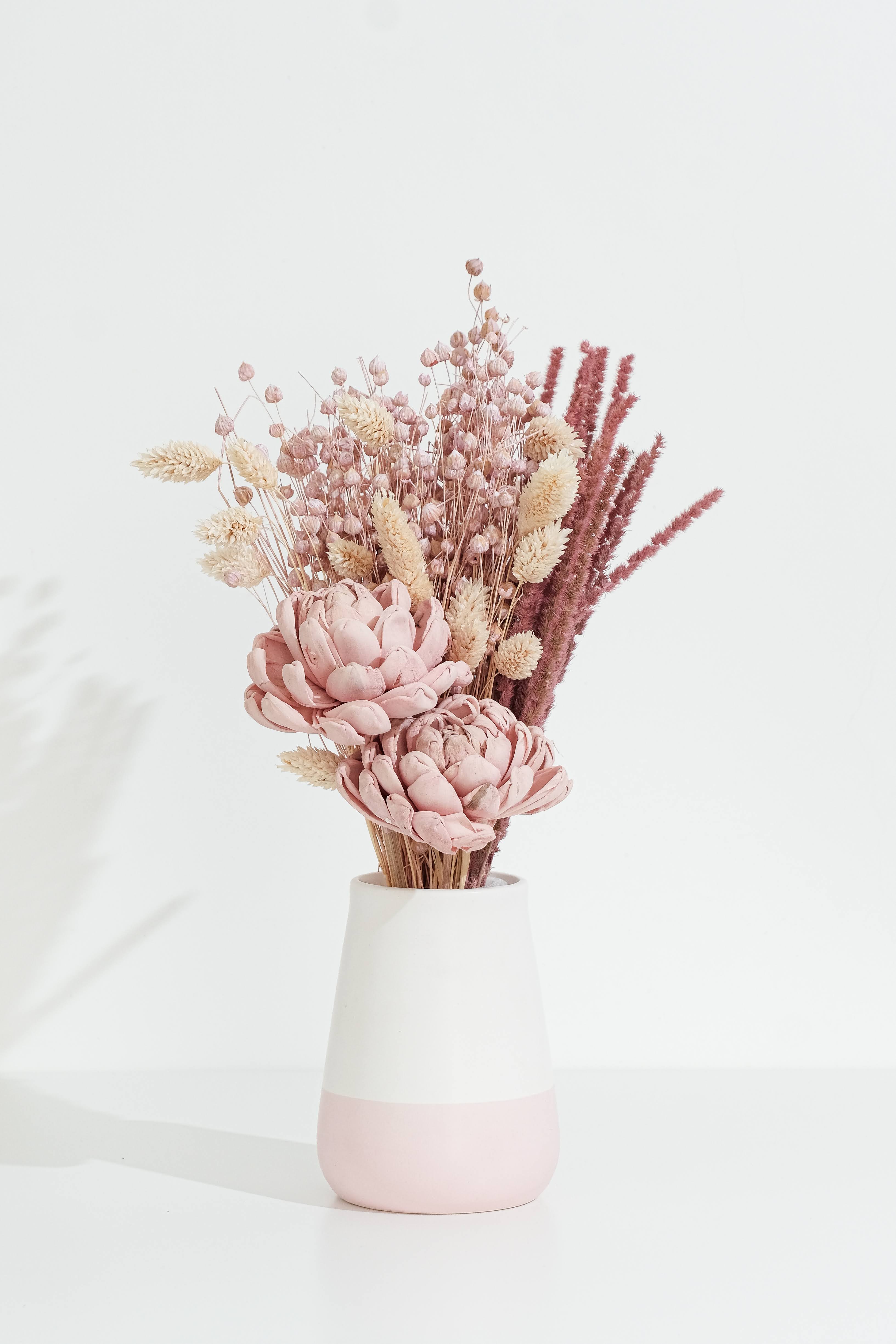 Blush Blossom Bunch and Vase Combo