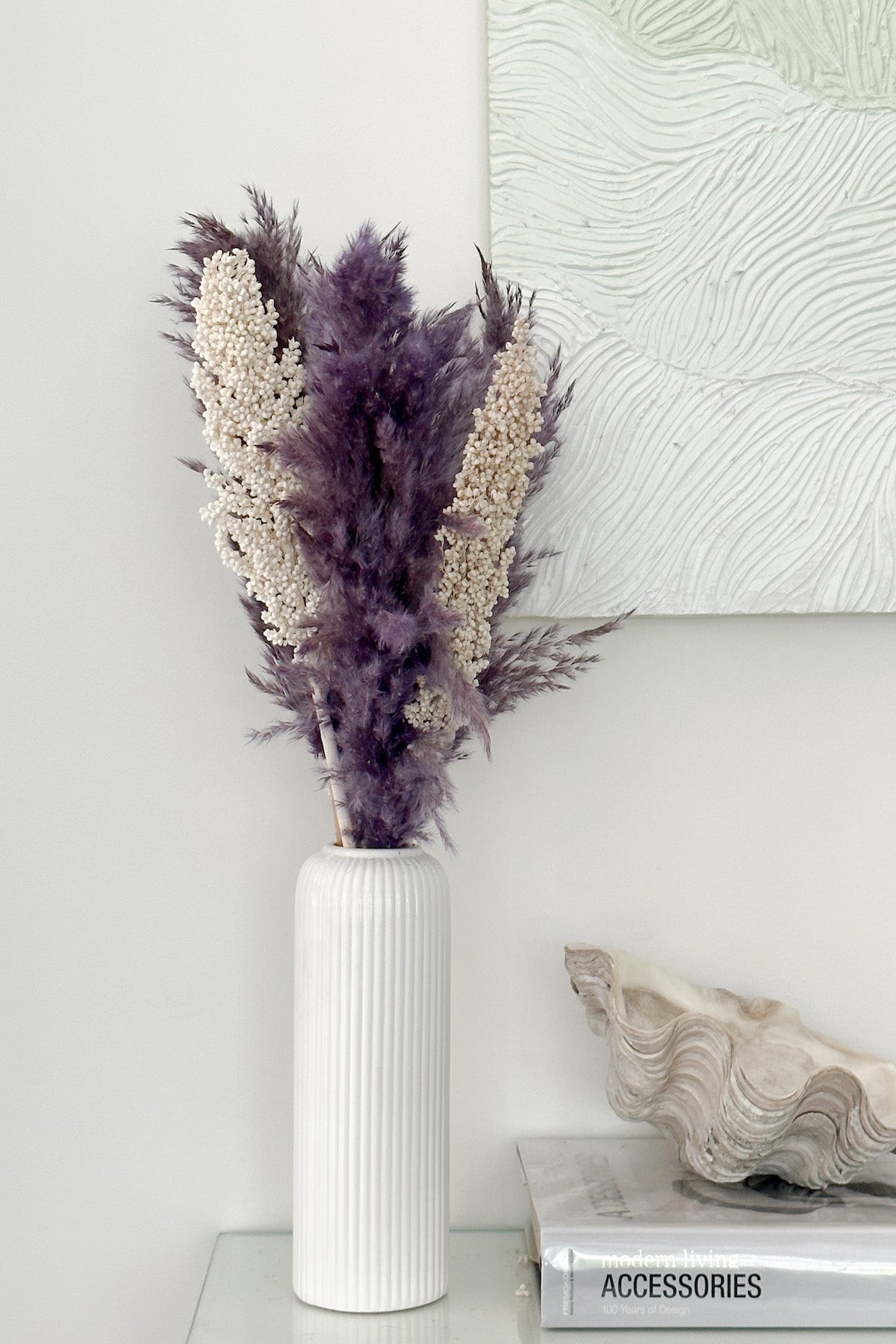Lavender pampas and corn stem bundle