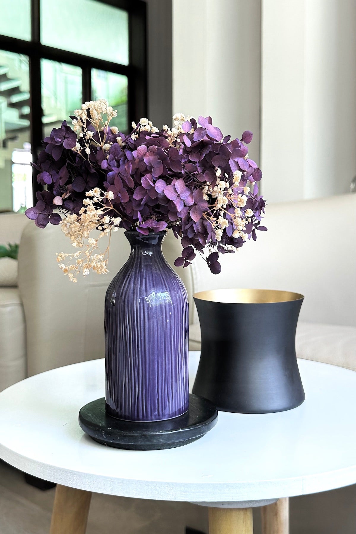 Lavender Hydrangea Delight Bunch with vase