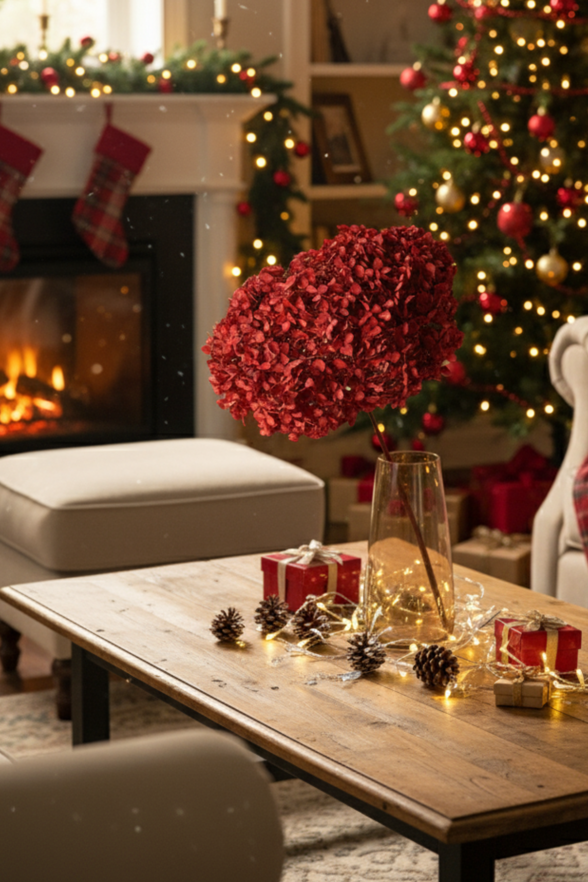 Preserved Hydrangea Red