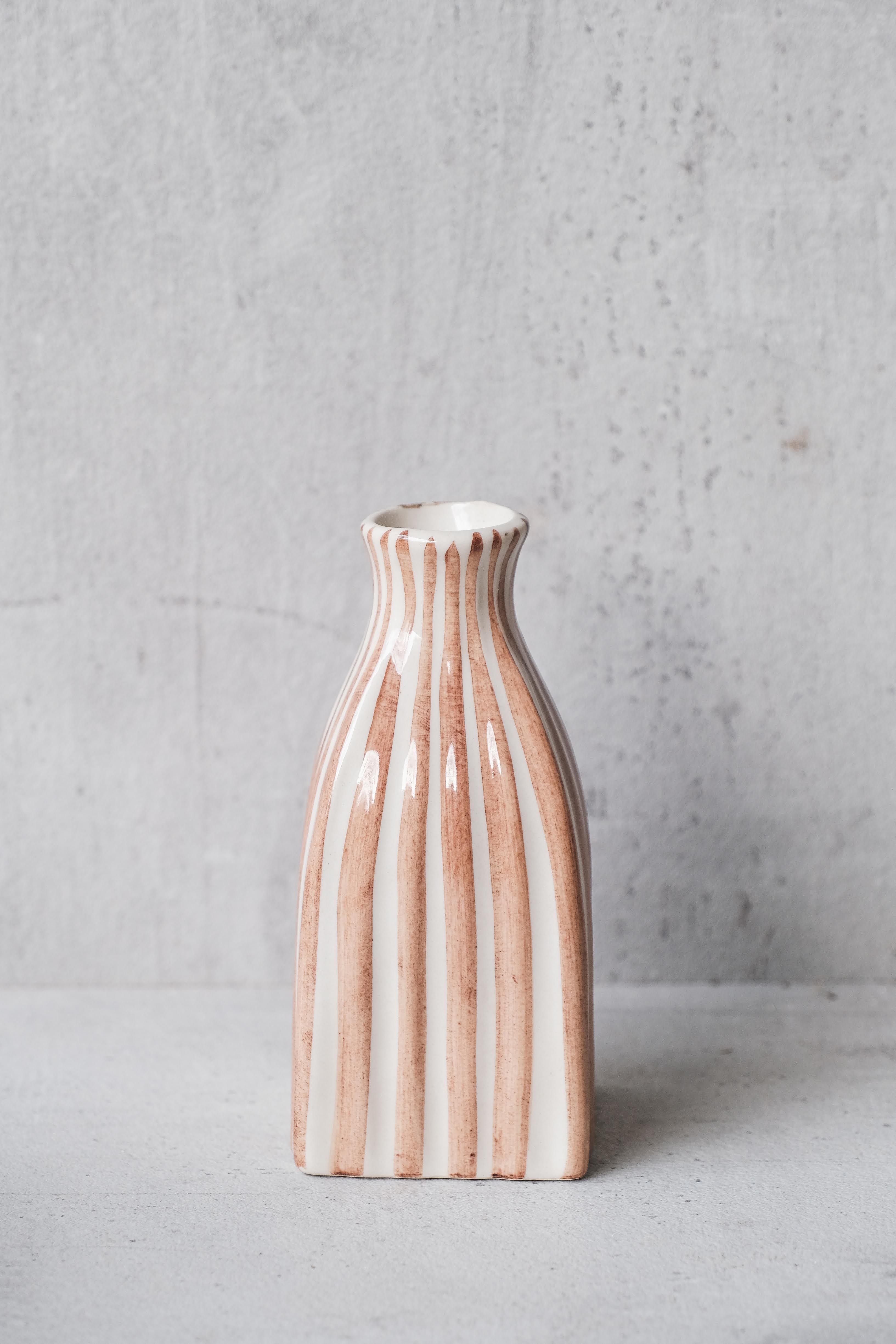 Cabana Striped Ceramic Vase